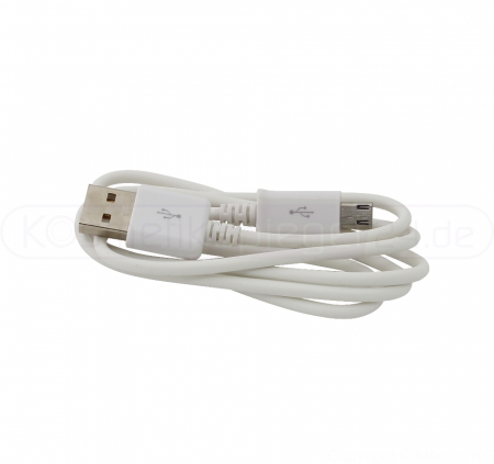 Ladekabel USB  / MICRO USB, 200cm , weiß, für Akku Kosmetikspiegel WL/SL